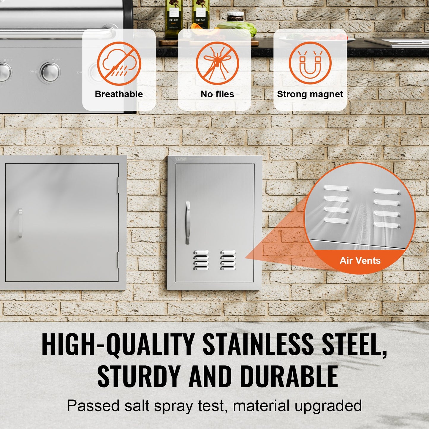 356x508 mm BBQ Island Access Door Outdoor Kitchen Door Stainless Steel