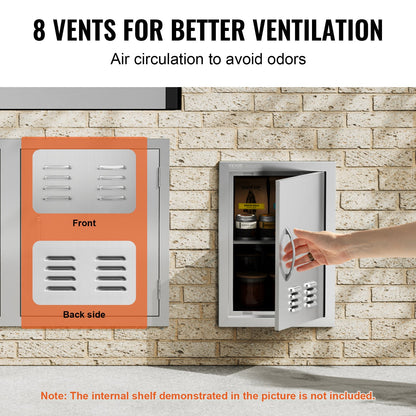 356x508 mm BBQ Island Access Door Outdoor Kitchen Door Stainless Steel