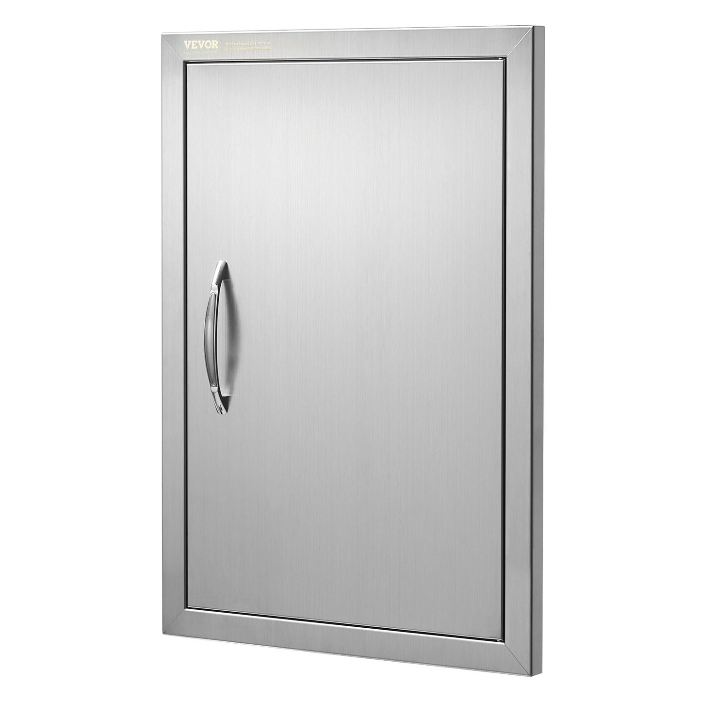 BBQ access door, 432x610 mm single outdoor kitchen door, stainless steel recessed door, vertical wall door with handle, for BBQ Island, grill station, outdoor cabinet
