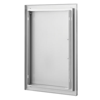 BBQ access door, 457x610mm single outdoor kitchen door, stainless steel recessed door, vertical wall door with handle, for BBQ Island, grill station, outdoor cabinet