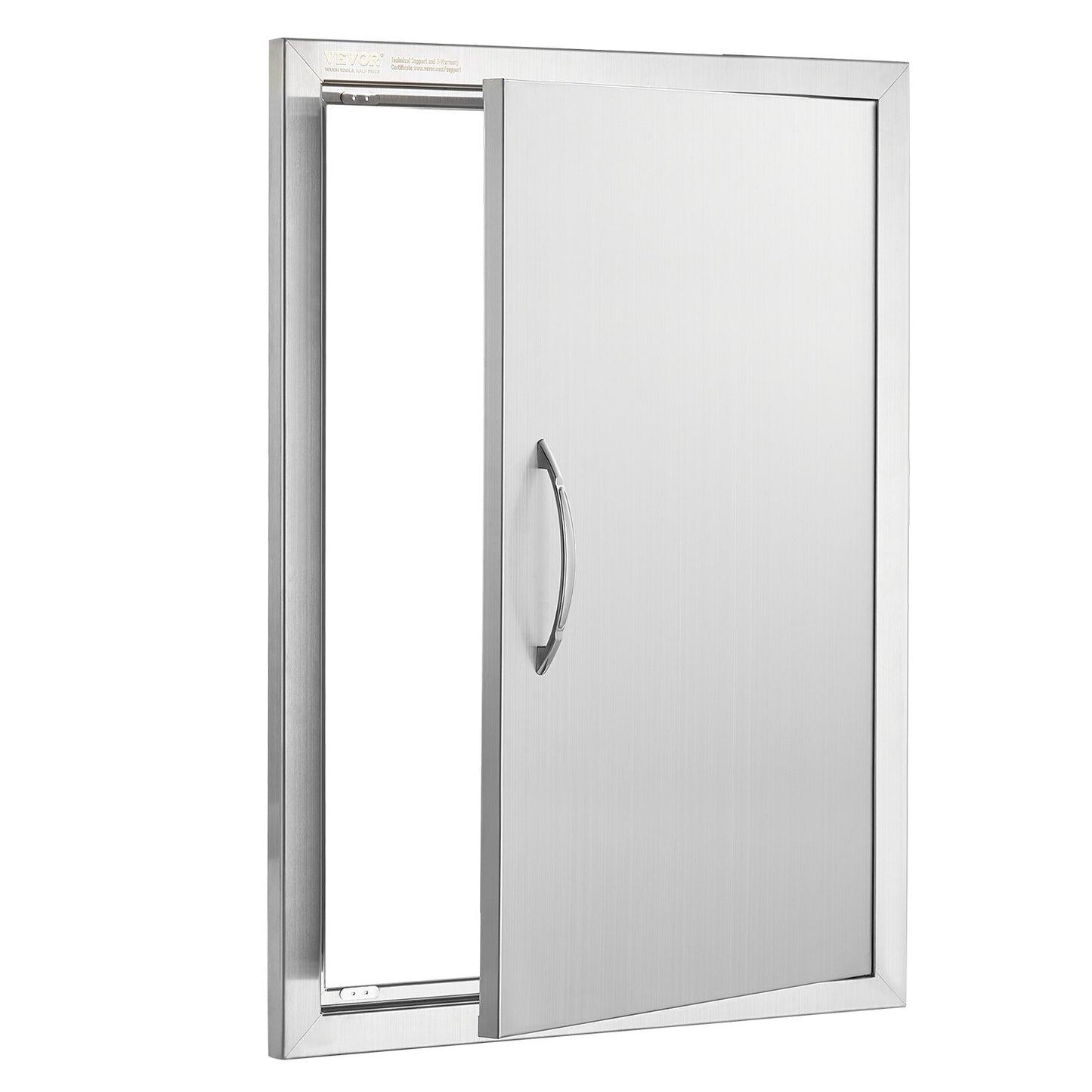 BBQ Access Door, 508x686mm Single Outdoor Kitchen Door, Stainless Steel Recessed Door, Vertical Wall Door with Handle, for BBQ Island, Grill Station, Outdoor Cabinet