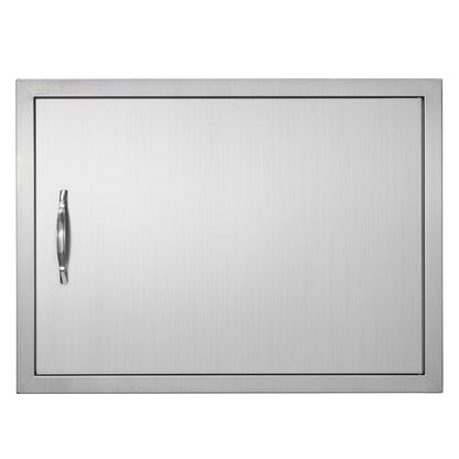 BBQ access door, 685x508mm single outdoor kitchen door, stainless steel recessed door, vertical wall door with handle, for BBQ Island, grill station, outdoor cabinet