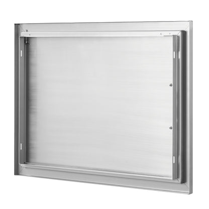 BBQ access door, 685x508mm single outdoor kitchen door, stainless steel recessed door, vertical wall door with handle, for BBQ Island, grill station, outdoor cabinet
