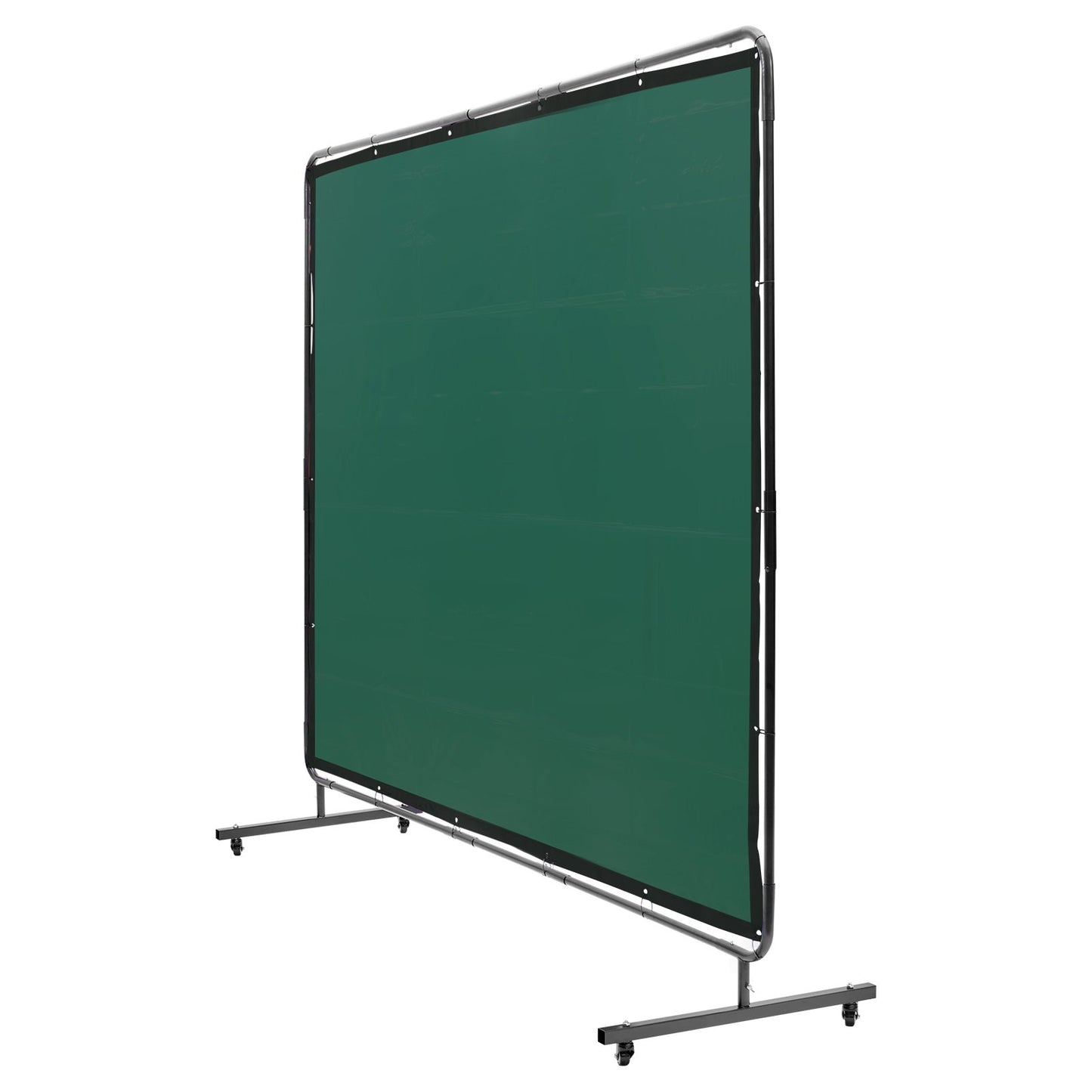 Svetsskärm med ram, 6' x 8' svetsgardinskärm, flamsäker vinylsvetsskyddsskärm på 4 svängbara hjul (2 låsbara), rörlig & professionell för verkstad/industri, grön