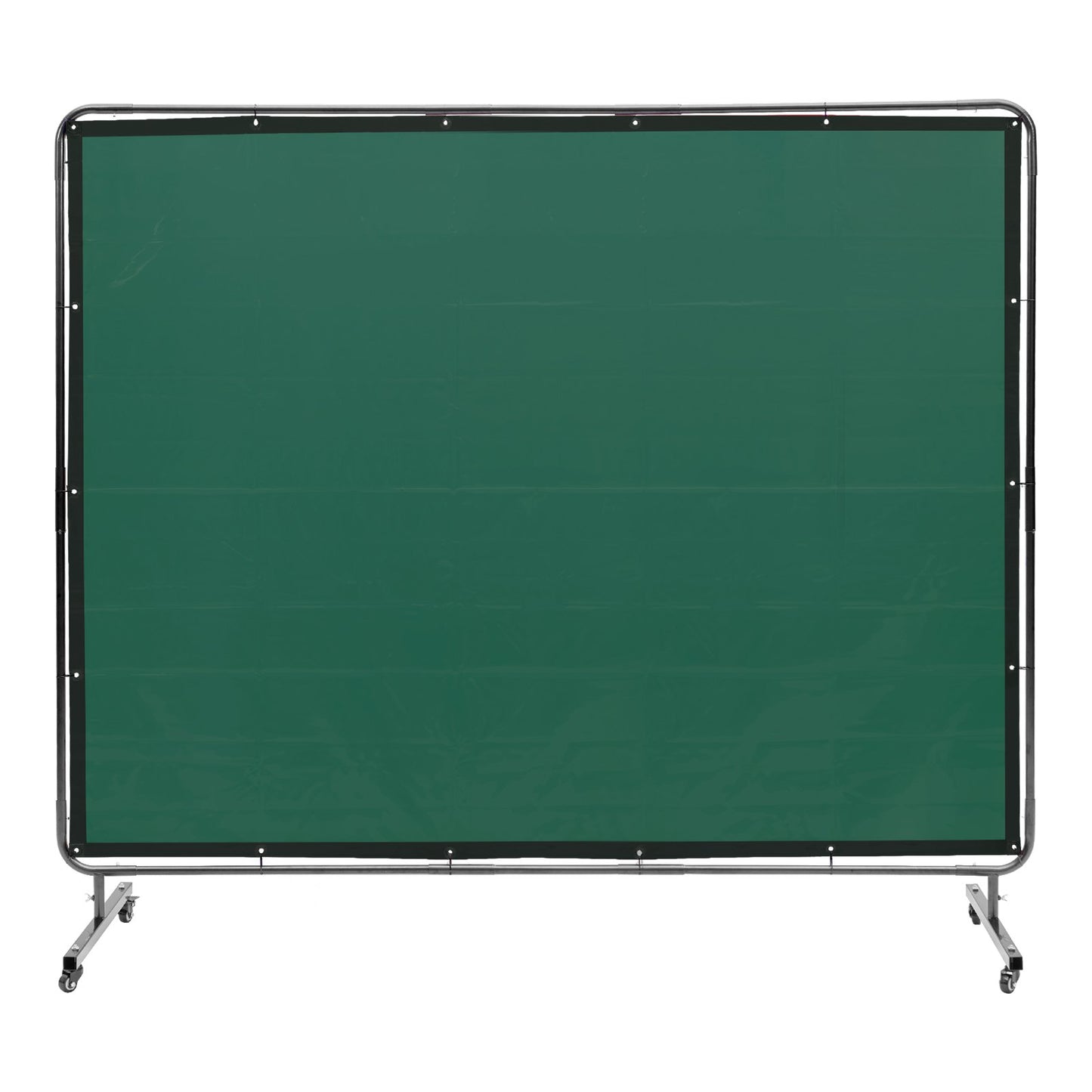 Svetsskärm med ram, 6' x 8' svetsgardinskärm, flamsäker vinylsvetsskyddsskärm på 4 svängbara hjul (2 låsbara), rörlig & professionell för verkstad/industri, grön