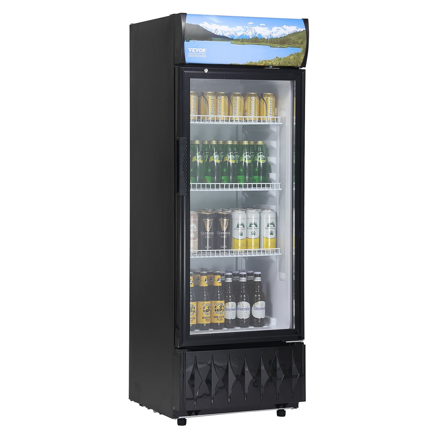 Commercial Merchandiser Refrigerator Cooler 6.8 Cu.Ft/ 195L with 3 Shelves