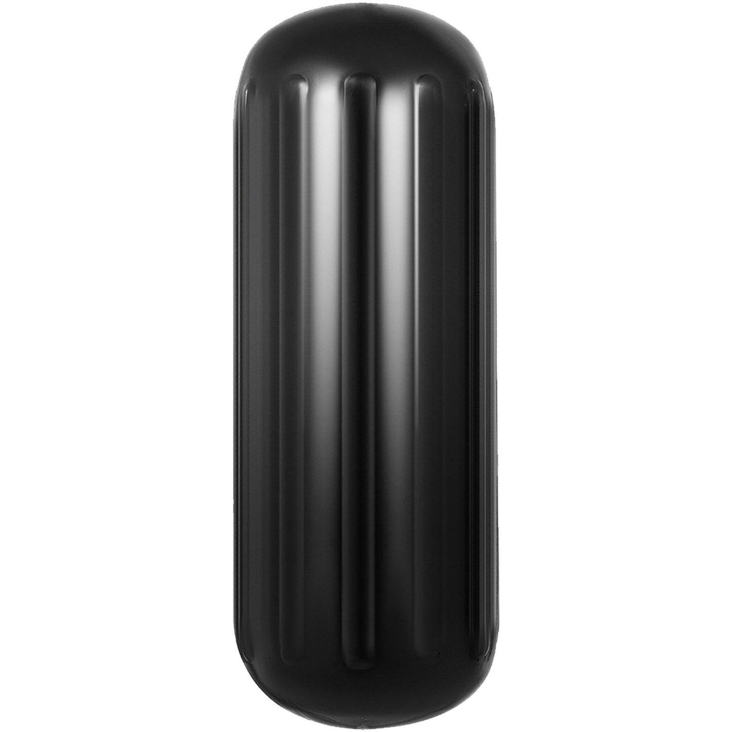 4 gerippte Bootsfender 10"x28" schwarze Mittelloch-Stoßfänger, Liegeplatzschutz