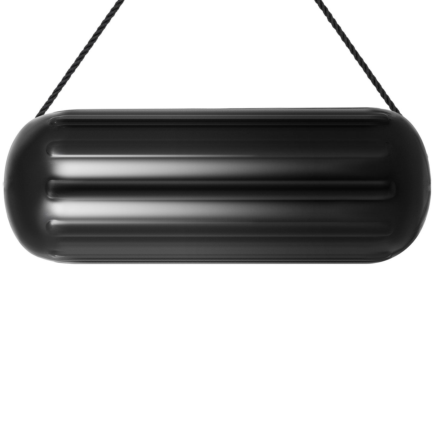 4 gerippte Bootsfender 10"x28" schwarze Mittelloch-Stoßfänger, Liegeplatzschutz