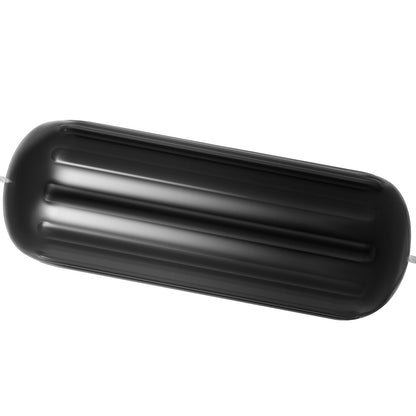 4 gerippte Bootsfender 10"x28" schwarze Mittelloch-Stoßfänger, Liegeplatzschutz