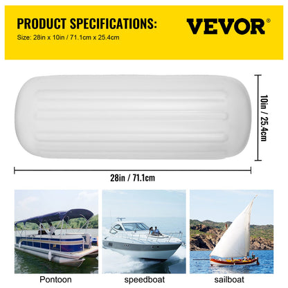 4 NYA Ribbade båtskärmar 10" x 28" Center Hole Bumpers Förtöjningsskydd