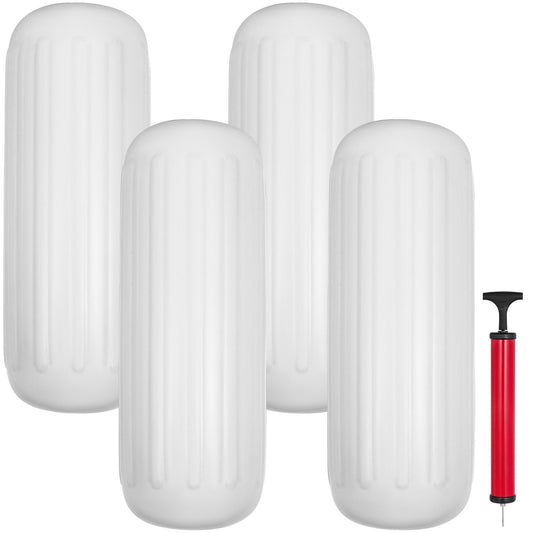 4 NYA Ribbade båtskärmar 10" x 28" Center Hole Bumpers Förtöjningsskydd