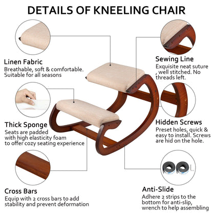 Ergonomisk knästol 220LB Lastkapacitet Knäställning Skrivbordsstol Pall med höftkudde Knäböjande Ergonomisk pall för hemmakontor Bra hållning Datorpall