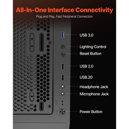 Mid-Tower ATX PC Gaming Chassin Datorchassi med 3 x 120 mm ARGB-fläktar |  EU