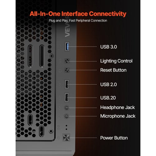 Mid-Tower ATX PC Gaming Chassin Datorchassi med 4 x 120 mm ARGB-fläktar |  EU