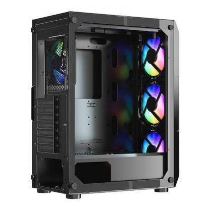 Mid-Tower ATX PC Gaming Chassin Datorchassi med 4 x 120 mm ARGB-fläktar |  EU