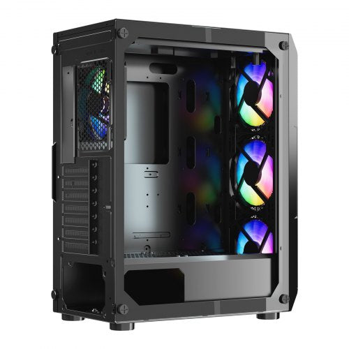Mid-Tower ATX PC Gaming Chassin Datorchassi med 4 x 120 mm ARGB-fläktar |  EU