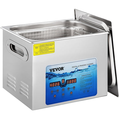 Ultrasonic Cleaner, 36KHz~40KHz Adjustable Frequency, 15L 220V, Ultrasonic Cleaning Machine with Digital Timer and Heater, Lab Sonic Cleaner for Jewelry Watch Glasses Coins, FCC/CE/RoHS Listed