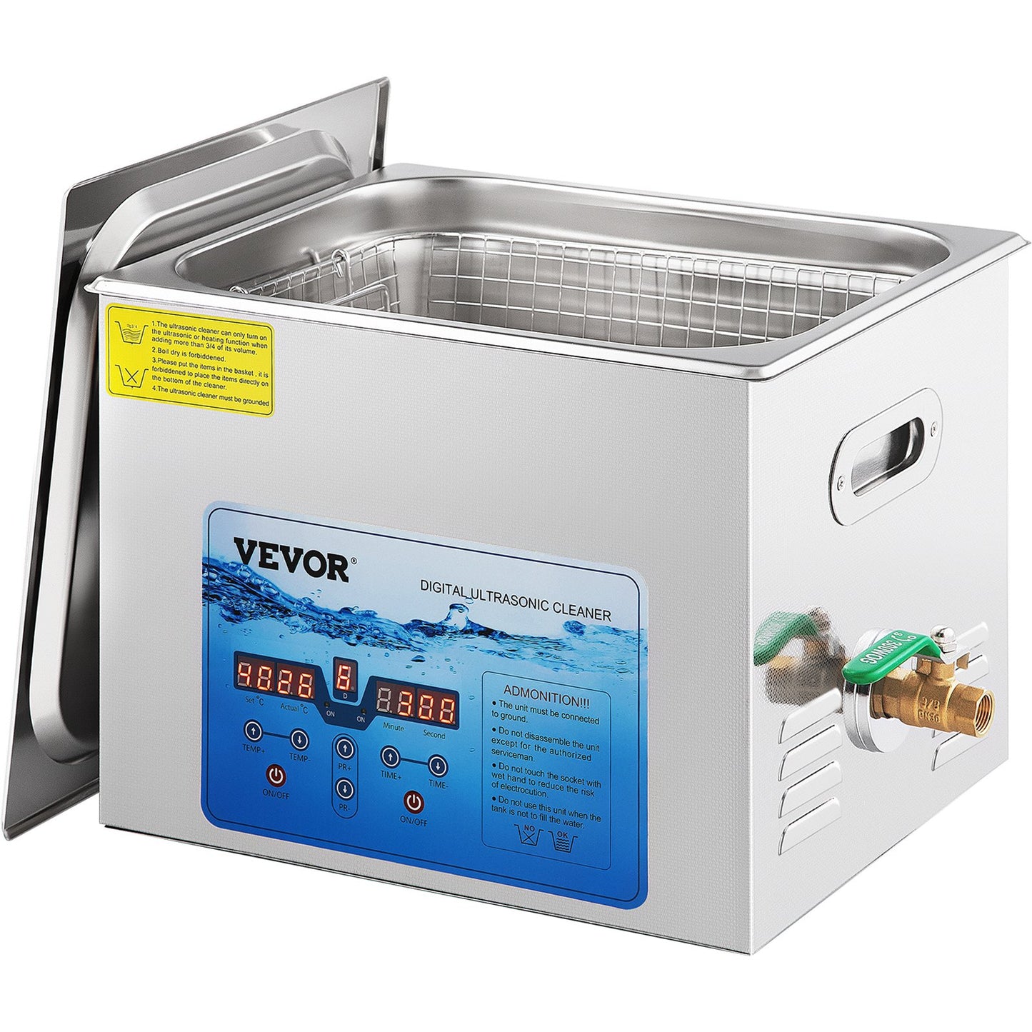 Ultrasonic Cleaner, 36KHz~40KHz Adjustable Frequency, 15L 220V, Ultrasonic Cleaning Machine with Digital Timer and Heater, Lab Sonic Cleaner for Jewelry Watch Glasses Coins, FCC/CE/RoHS Listed
