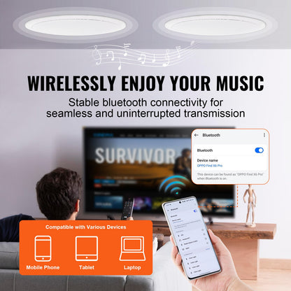 2 PCs 6,5'' Bluetooth takhögtalare 150W infälld vägghögtalare