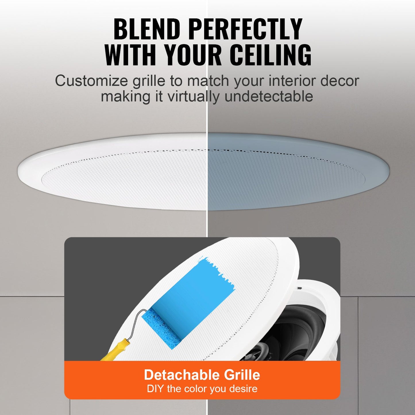2 PCs 6,5'' Bluetooth takhögtalare 150W infälld vägghögtalare