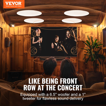 4 PC 6,5'' Bluetooth takhögtalare 150W infälld vägghögtalare