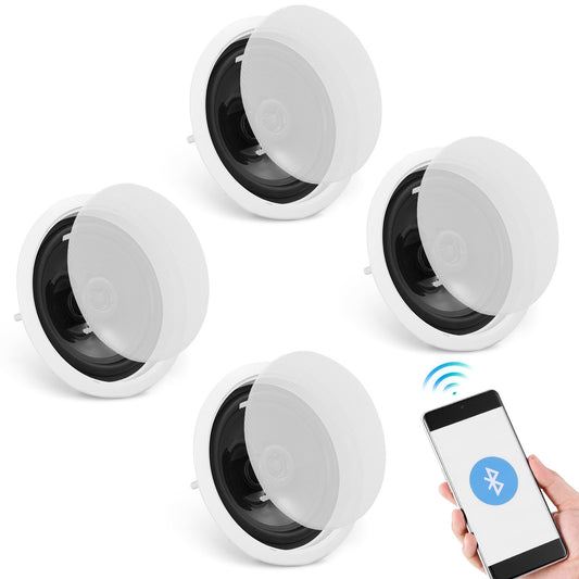 4 PC 6,5'' Bluetooth takhögtalare 150W infälld vägghögtalare