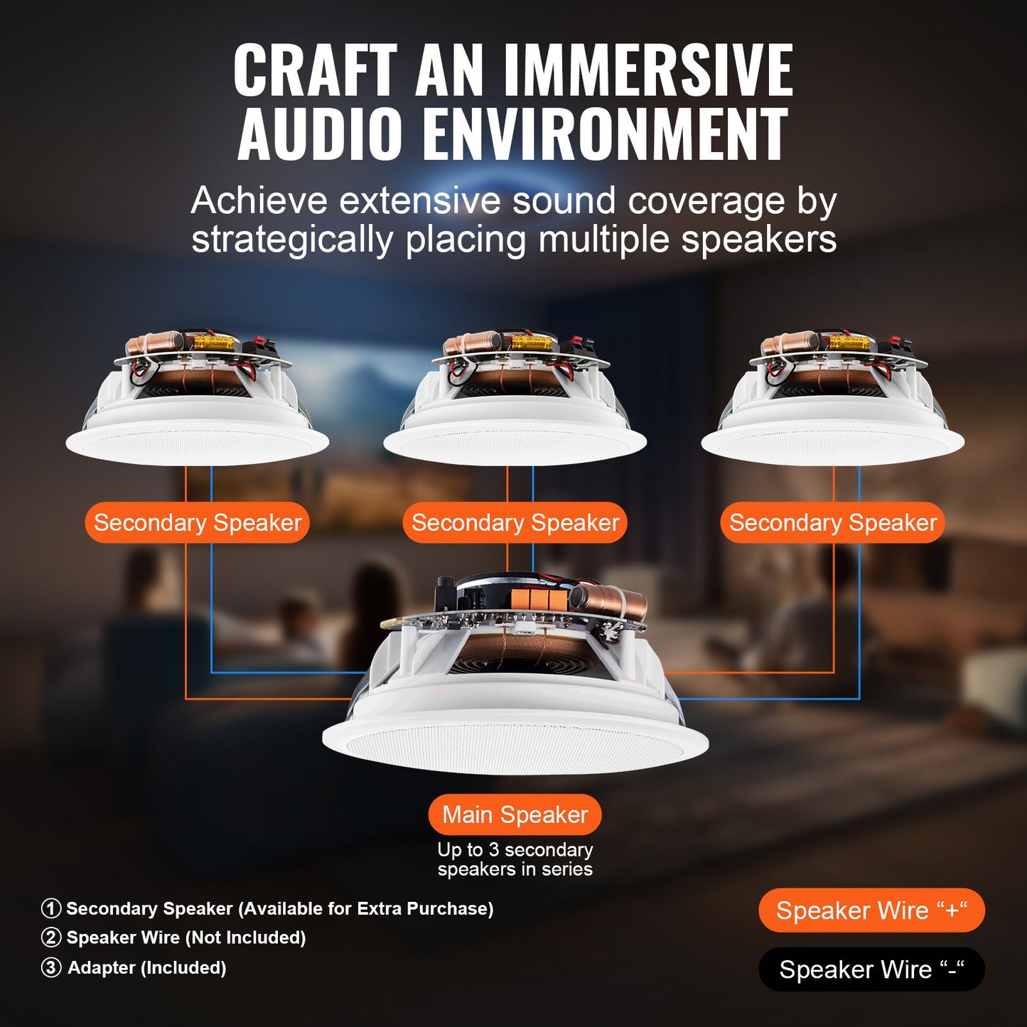 6.5'' Bluetooth Ceiling Speaker 150W Recessed Ceiling Speaker in the Wall