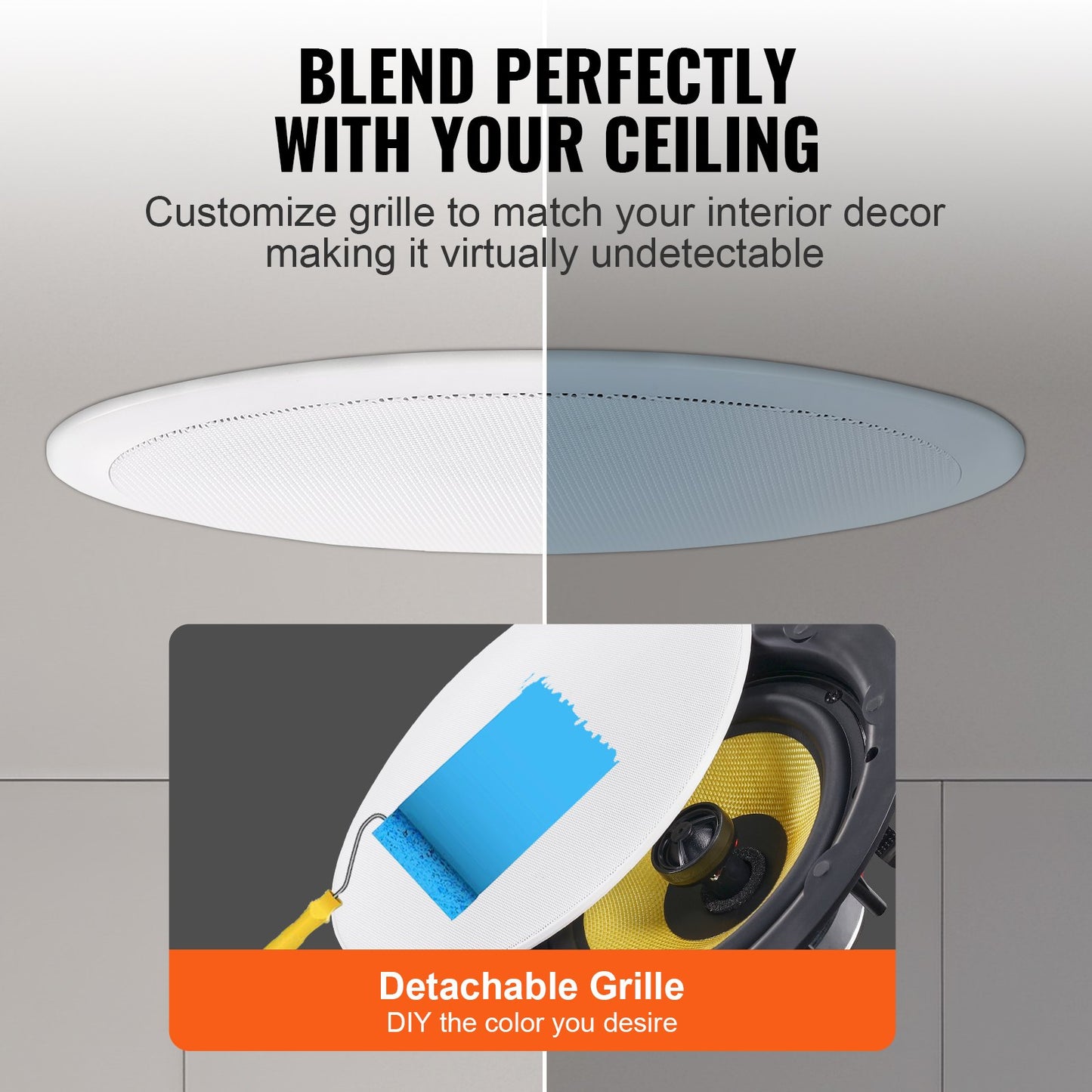 8-inch ceiling speaker 200-watt recessed ceiling and wall speakers