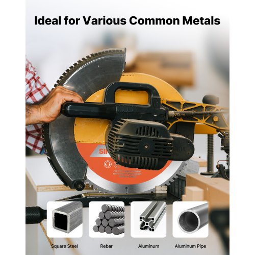 cirkelsågblad, 254 mm diameter, 80 vassa legeringständer, 15,875 mm spindel, fin yta, aluminiumskärblad för cirkelsåg, med ljudreducerande värmeventiler, för skärning av stål och metall |  EU