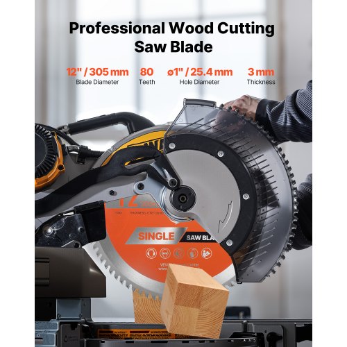cirkelsågblad, 305 mm diameter, 80 vassa legeringständer, 25,4 mm spindel, fin yta, träsågblad för cirkelsåg, med ljudreducerande värmeventiler, för sågning av plywood, OSB, lövträ |  EU
