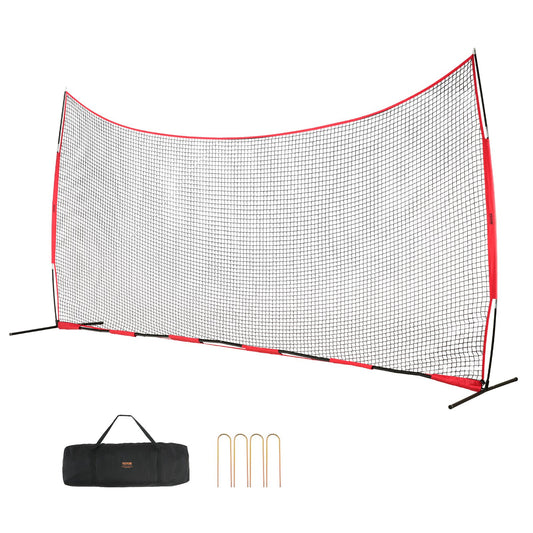 Barricade Backstop-nät, 20x10 fot bollsportbarriärnät, bärbar träningsutrustning med bärväska, skyddsskärm för baseball softball Lacrosse fotbollshockeyträning, för bakgård