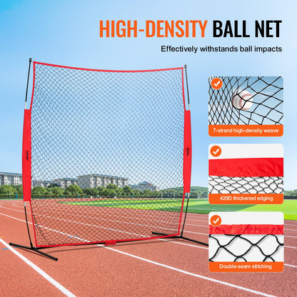 Barricade Backstop Net, 7x7 ft Ball Sports Barriärnät, Bärbar träningsutrustning med bärväska, Skyddsskärm för Baseball Softball Lacrosse Fotboll Hockeyträning, för bakgård