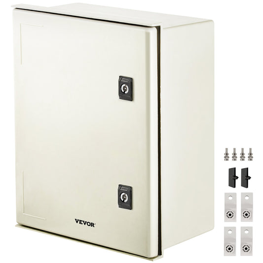 NEMA-Glasfasergehäuse, 16 x 12 x 8 Zoll NEMA 4X Glasfaser-Schaltkasten, IP66 wasser- und staubdicht, elektrischer Anschlusskasten für den Außen-/Innenbereich, mit Montageplatte (40 x 30 x 20 cm)
