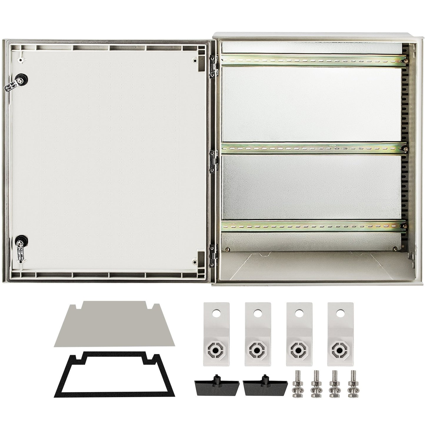 NEMA steel enclosure, 24 x 20 x 9\' NEMA 4X Fiberglass electrical box, IP66 waterproof and dustproof, outdoor/indoor junction box, with mounting plate (60 x 50 x 23 cm)