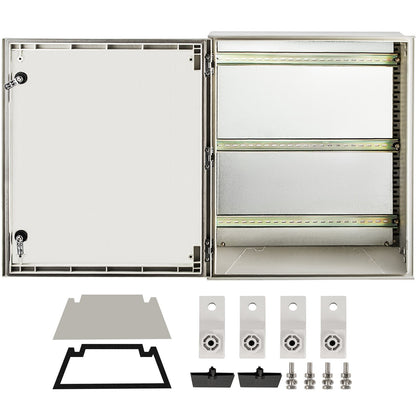NEMA steel enclosure, 24 x 20 x 9\' NEMA 4X Fiberglass electrical box, IP66 waterproof and dustproof, outdoor/indoor junction box, with mounting plate (60 x 50 x 23 cm)