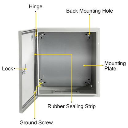 NEMA steel enclosure, 8 x 8 x 6\'\' NEMA 4X steel electrical box, IP66 waterproof and dustproof, outdoor/indoor junction box