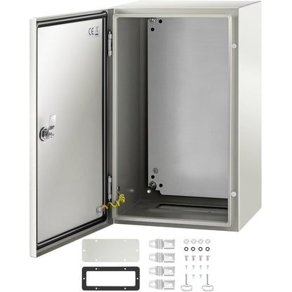 NEMA stålkapsling, 20 x 12 x 10'' NEMA 4X eldosa i stål, IP66 vattentät och dammtät, elektrisk kopplingsdosa utomhus/inomhus, med monteringsplatta