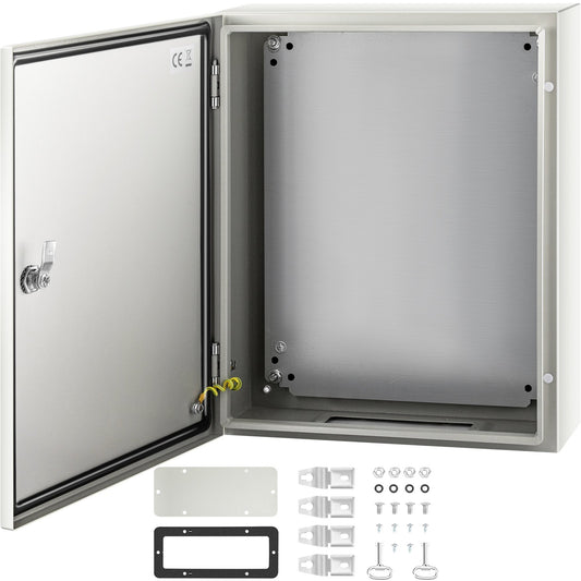 NEMA steel enclosure, 20 x 16 x 6\'\' NEMA 4X steel electrical box, IP66 waterproof and dustproof, outdoor/indoor electrical junction box, with mounting plate