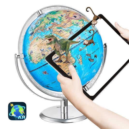 Educational Globe för barn 10 tum/254 mm Interactive AR World Globe APP (Kartspråk: engelska)