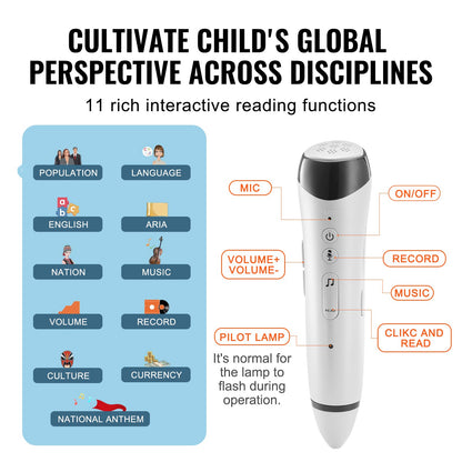 Talking World Globe 9 Inch/228.6mm Interactive Globe for Kids Smart Pen (Map Language: English)