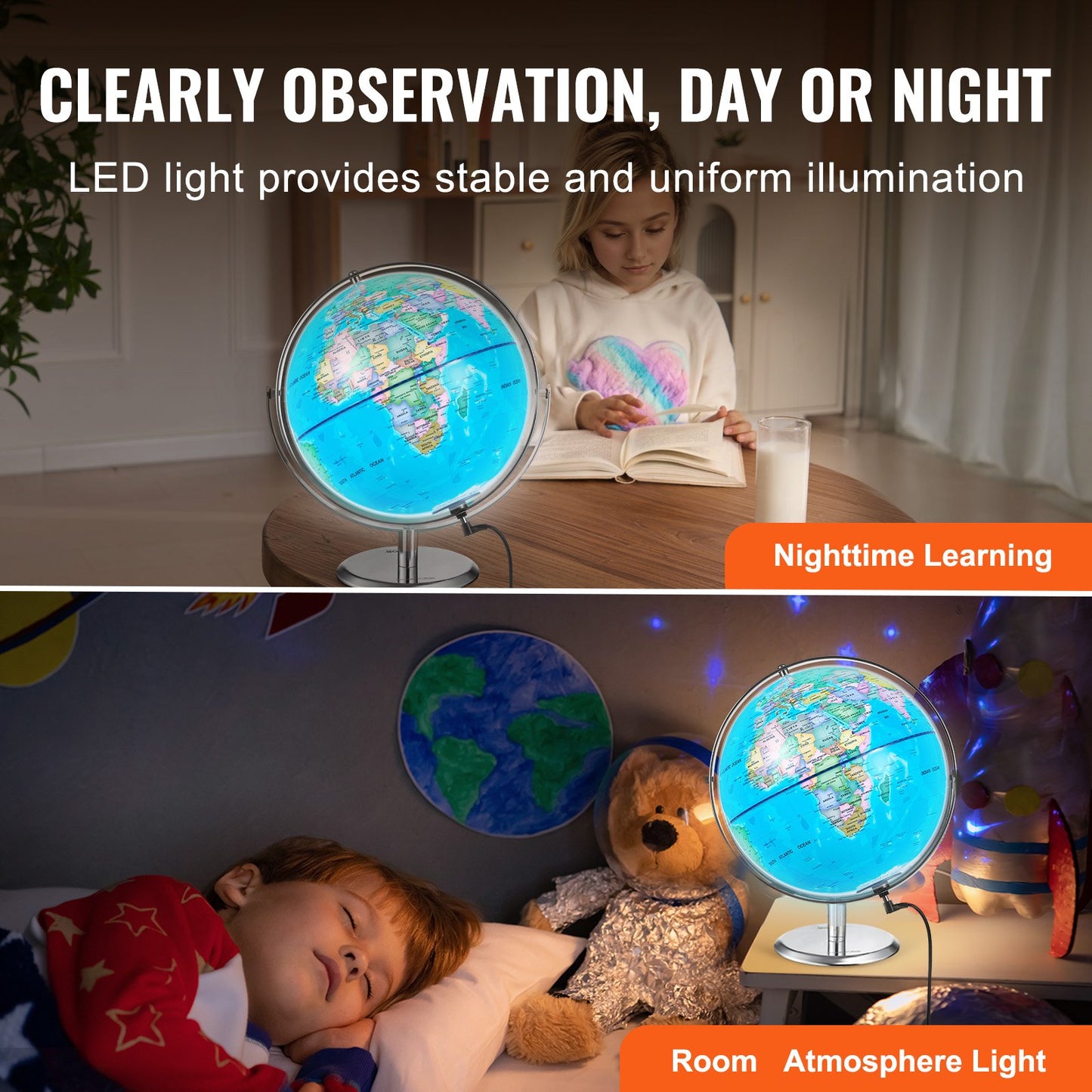Talking World Globe 9 Inch/228.6mm Interactive Globe for Kids Smart Pen (Map Language: English)