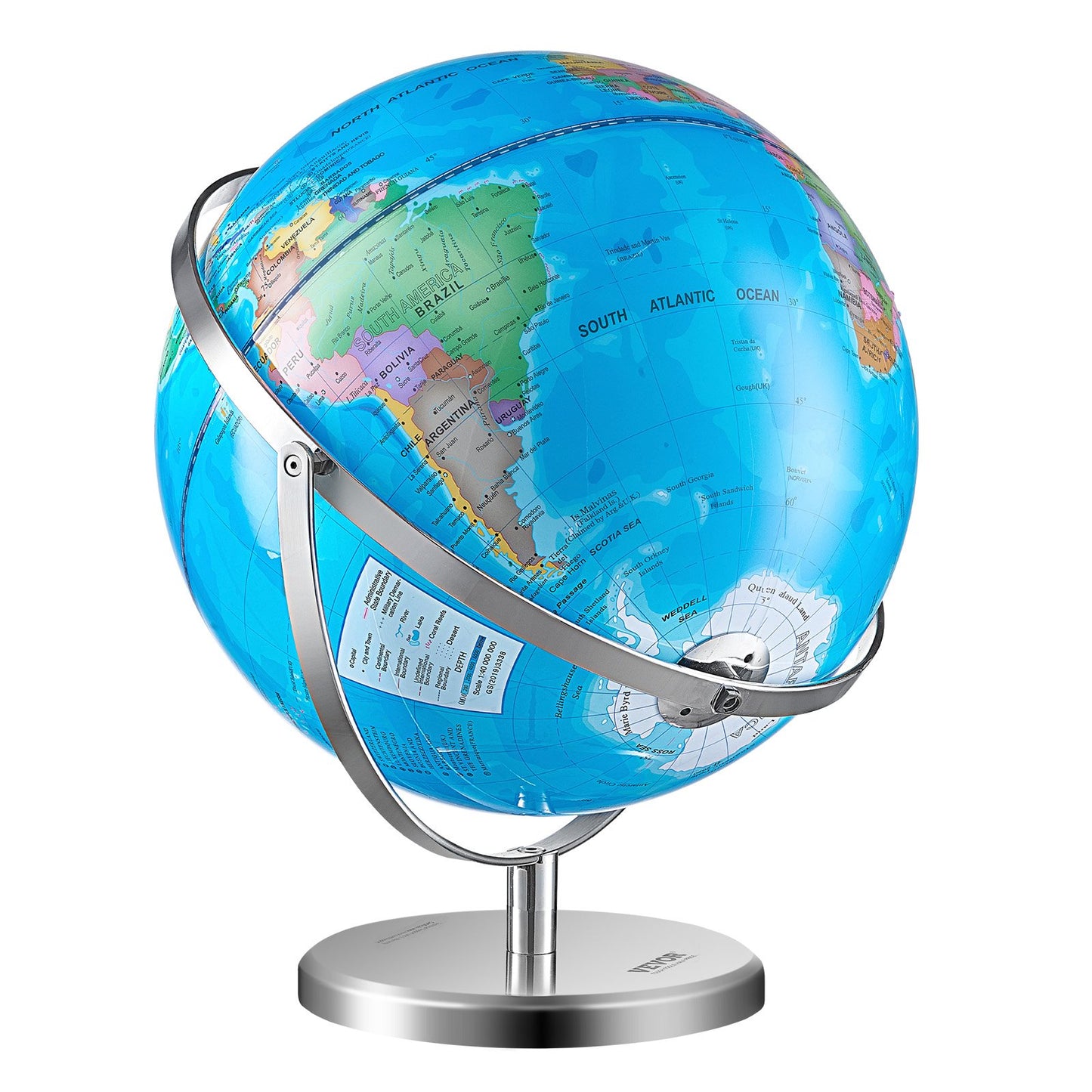 Illuminated World Globe med Stand Educational 13in/330.2mm Constellation (Kartspråk: engelska)