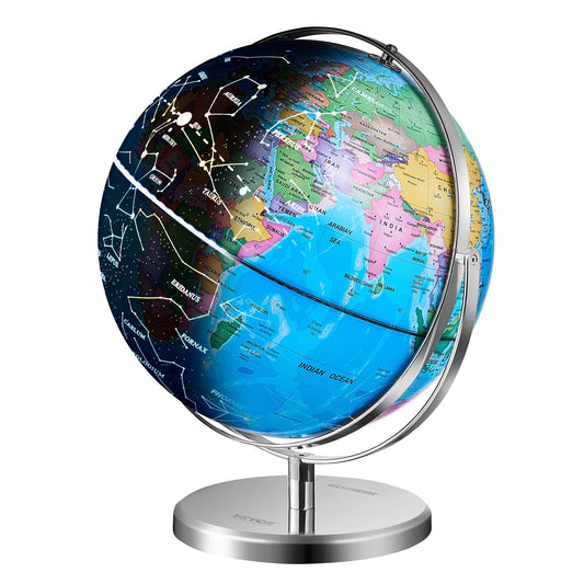 Illuminated World Globe med Stand Educational 9 tum/228,6 mm Constellation (Kartspråk: engelska)