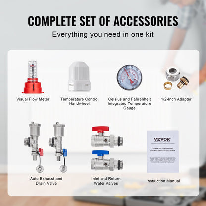 8-Abzweig-Flächenheizungsverteiler 1/2" PEX-Rohr Fußbodenheizungsverteiler