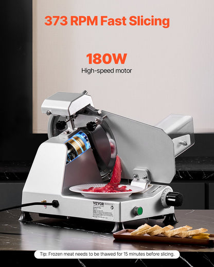 Meat Slicer 180W 10 Inch Electric Deli Food Slicer for Meat Bread Cheese