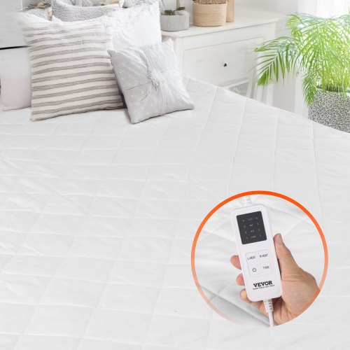 Uppvärmd bäddmadrass 150 x 160 cm Elektrisk Sängvärmare med Timer Auto Off |  EU