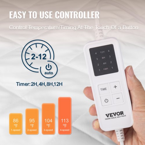 Uppvärmd bäddmadrass 150 x 80 cm Elektrisk Sängvärmare med Timer Auto Off |  EU