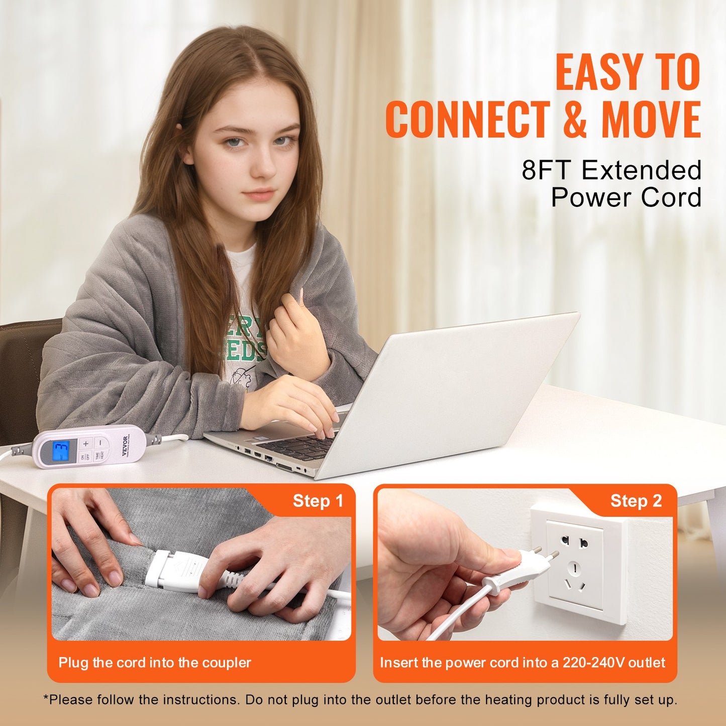 Heizdecke, 150 x 200 cm, Queen, elektrisch, Überwurf, weicher Flanell, als Geschenk