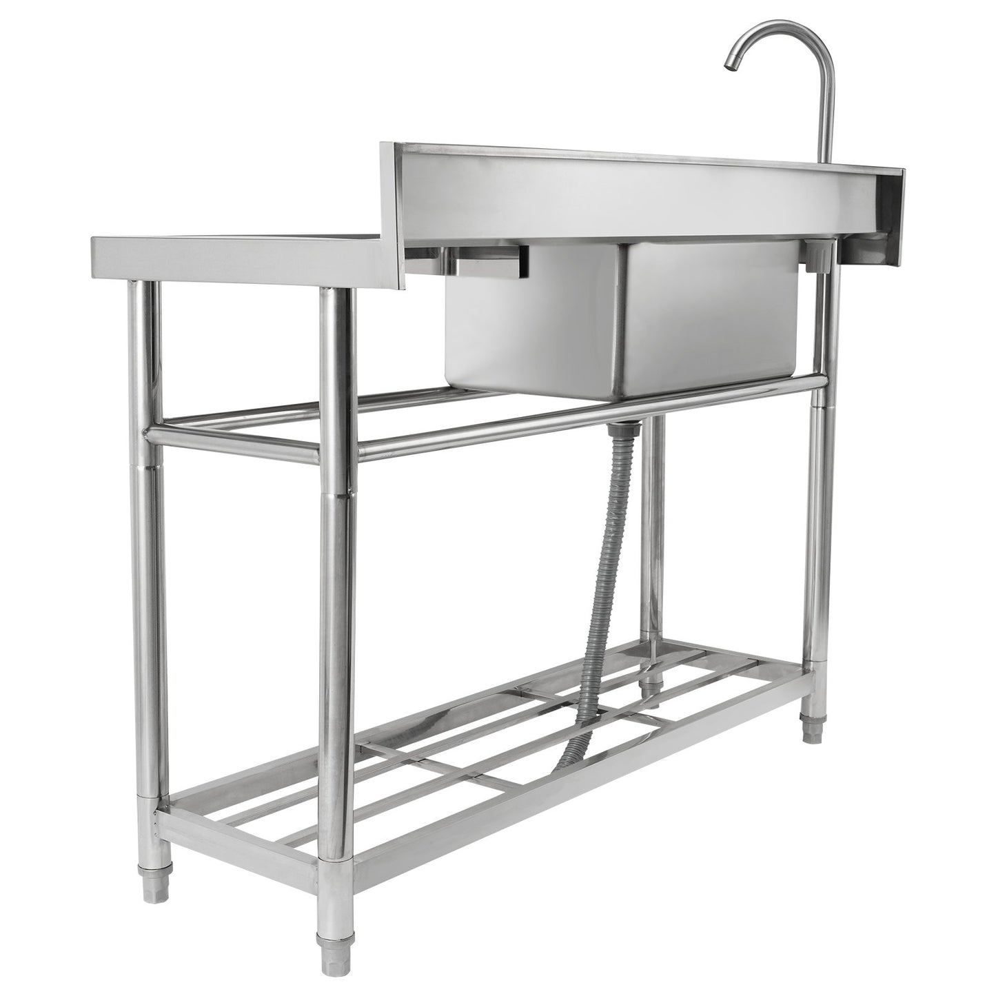 Rostfritt stål handfat, 1 fack fristående liten diskho m/arbetsbänk kran och ben, 39,4 x 19,1 x 37,4 i kommersiella diskbänkar för garage, restaurang, tvätt, NSF-certifierad
