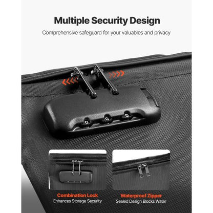 Brandsäker dokumentväska, 1000 ℃ värmeisolerad brandsäker och vattentät väska med lås, bärbar filförvaring säkerhetsorganisatör hemmakontor reseanvändning, för pass, viktiga dokument och filer |  EU